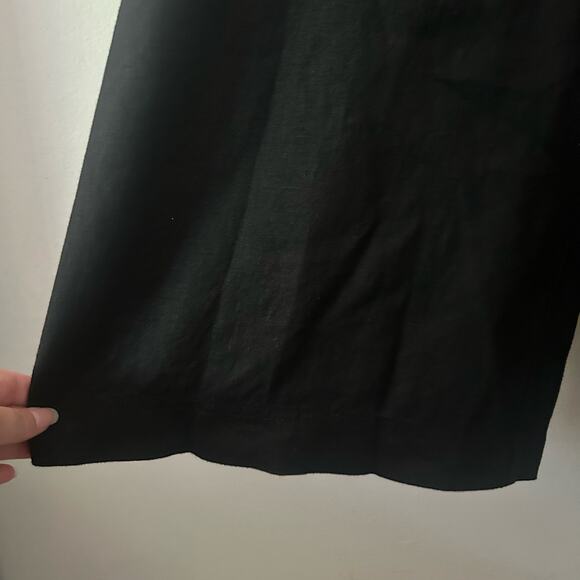 Madewell Sleeveless Wide Leg Adjustable 100% Linen Black Jumpsuit 0 New - Picture 7 of 13